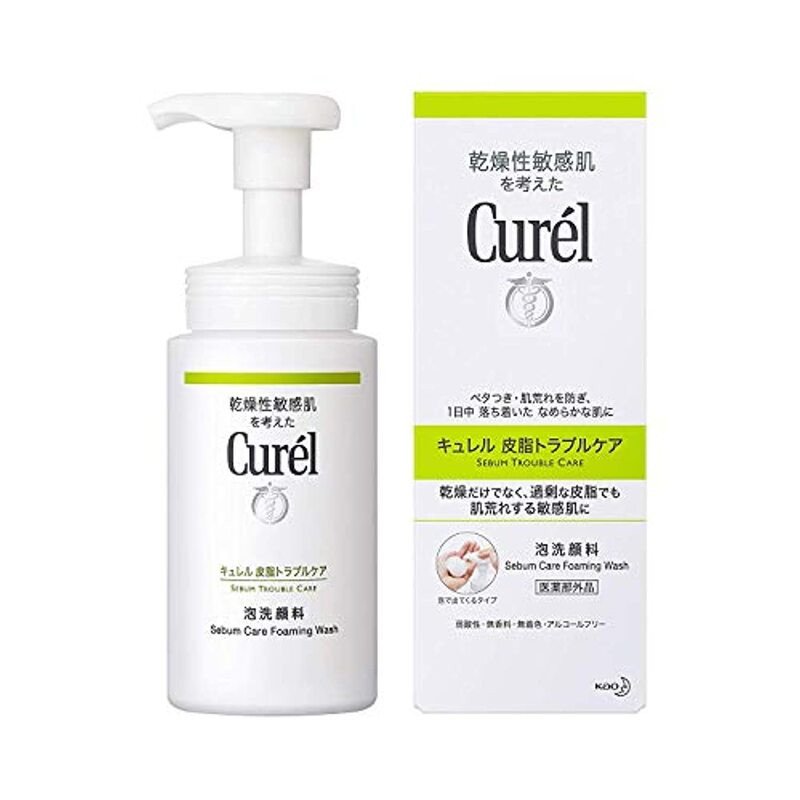 Bọt rửa mặt Curel Serum Trouble Care Foaming Facial Wash cho da dầu 150ml