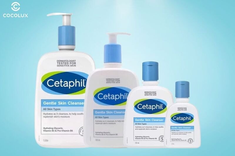 Các chai sữa rửa mặt Cetaphil Gentle Skin Cleanser với đa dạng dung tích từ nhỏ đến lớn