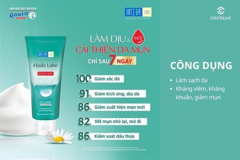 Các công dụng chính của sữa rửa mặt Hada Labo