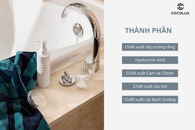 Các thành phần chính trong sữa rửa mặt Huxley dạng gel