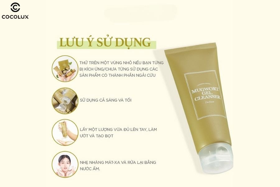 Cách sử dụng Gel rửa mặt I'm From Mugwort hiệu quả
