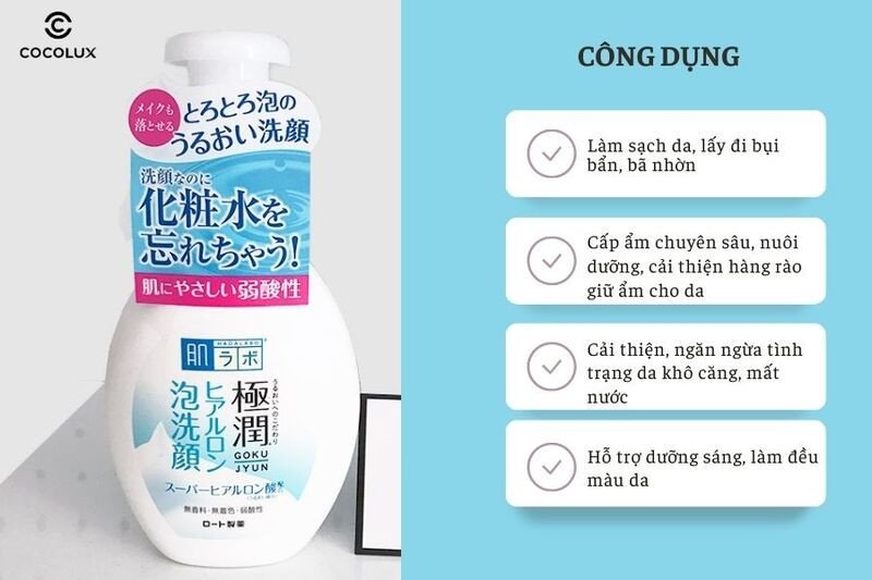 cong dung bot rua mat hada labo cho da kho