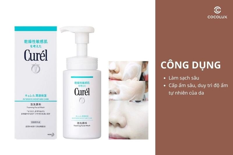 Công dụng cấp ẩm chuyên sâu của sữa rửa mặt Curél