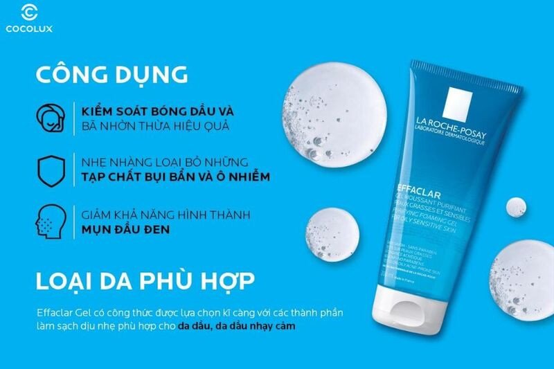 Công dụng chính của Gel rửa mặt La Roche-Posay dành cho da dầu nhạy cảm
