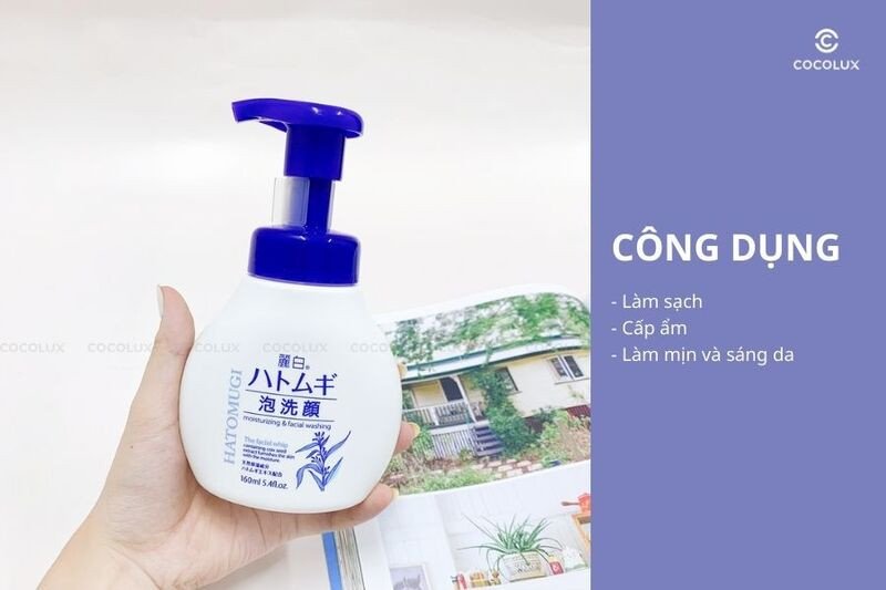Công dụng đa năng của bọt rửa mặt Hatomugi Ý Dĩ