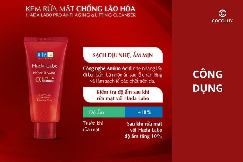 Công dụng đa năng của kem rửa mặt Hada Labo Pro Anti Aging
