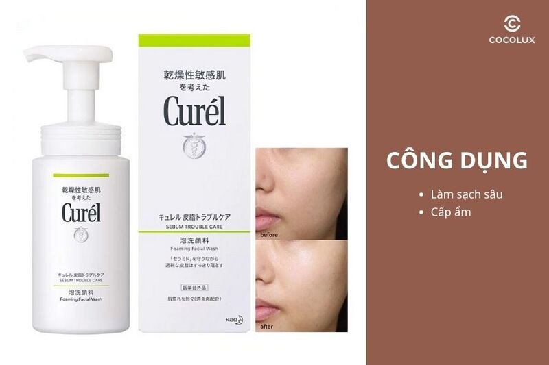 Công dụng làm sạch sâu của sữa rửa mặt Curél cho da dầu