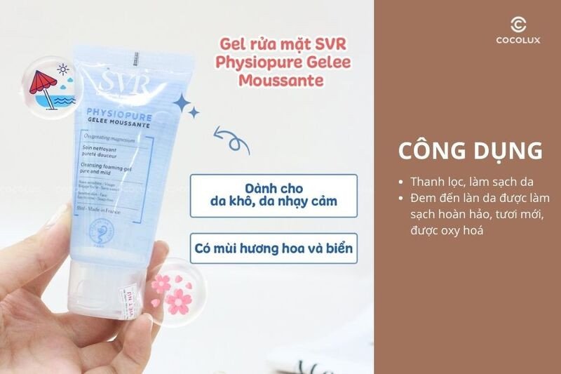 Công dụng thanh lọc của sữa rửa mặt SVR Physiopure Gelée Moussante