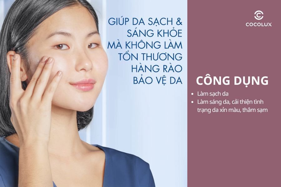 Công dụng vượt trội của sữa rửa mặt Cetaphil làm sáng da, giúp loại bỏ bụi bẩn và cải thiện tông màu