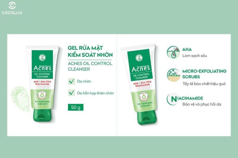 Gel rửa mặt Acnes kiểm soát nhờn hiệu quả cho da dầu