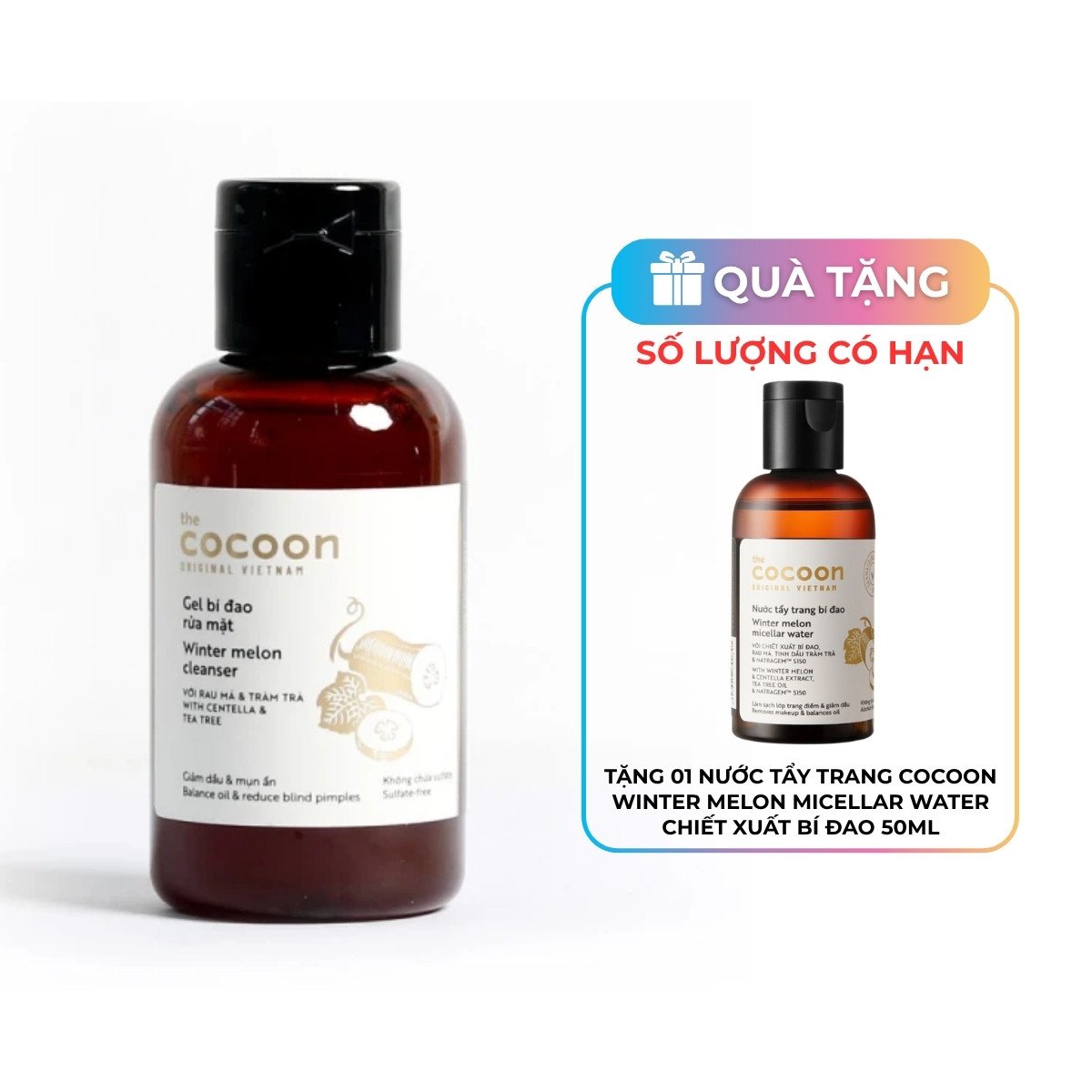 Gel rửa mặt Cocoon Winter Melon chiết xuất bí đao hỗ trợ da mụn