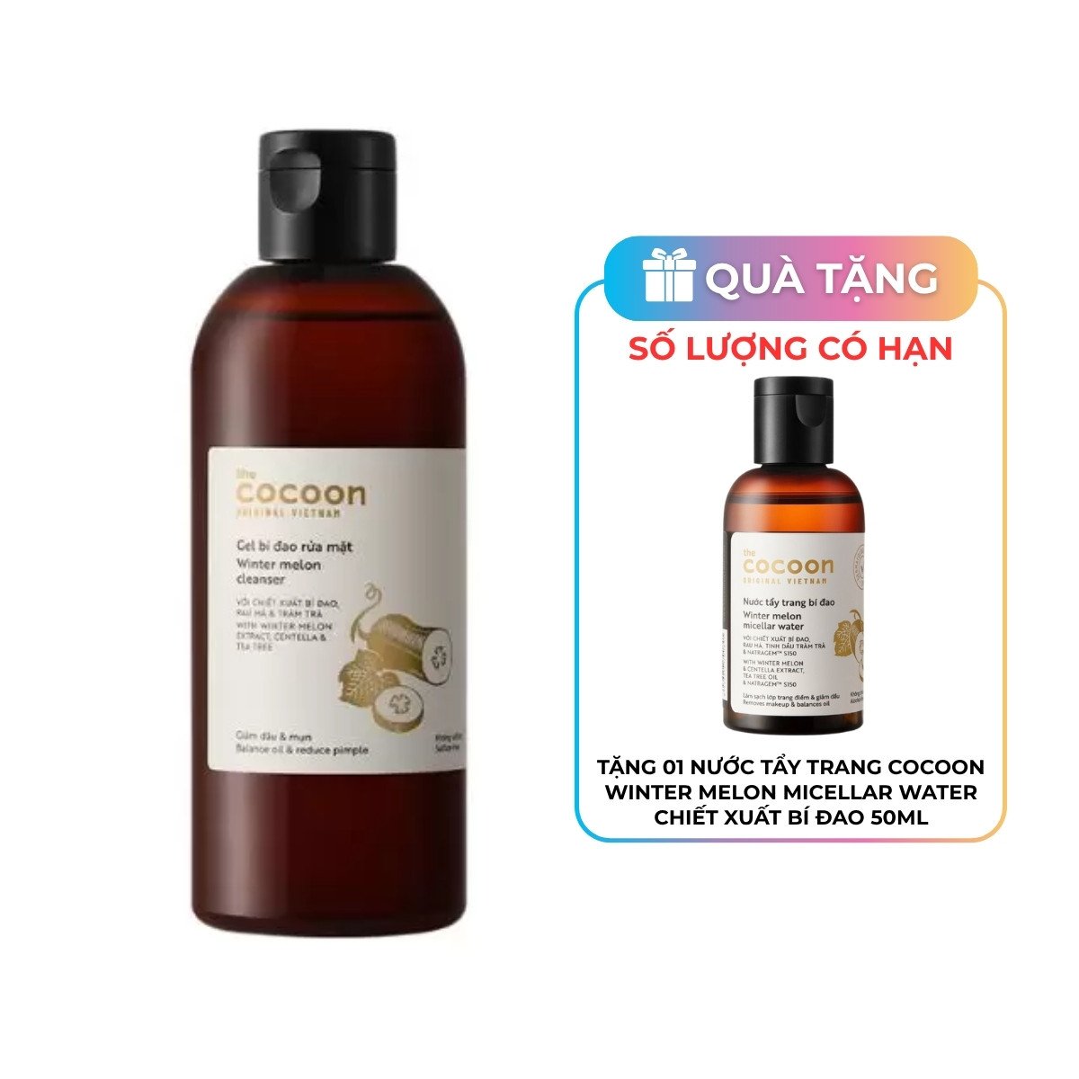 Gel rửa mặt Cocoon Winter Melon Cleanser Chiết Xuất Bí Đao