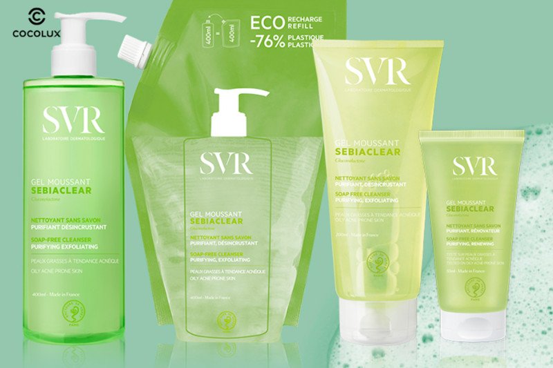 Gel rửa mặt SVR Sebiaclear Gel Moussant cho da dầu thiết kế bao bì