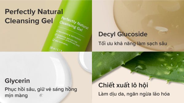 Gel rửa mặt thiên nhiên lành tính, làm dịu và cải thiện hiệu quả làn da xỉn màu, thiếu sức sống.
