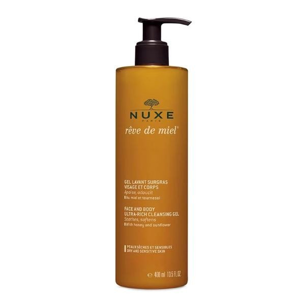 Gel Tắm Và Rửa Mặt Nuxe Rêve De Miel 400ml với chiết xuất mật ong dưỡng da mềm mại
