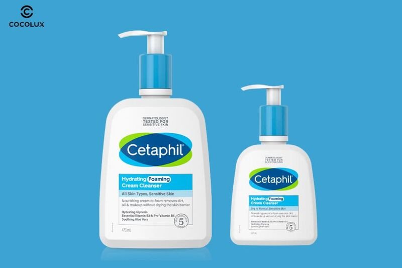 Hai dung tích Sữa Rửa Mặt Cetaphil Hydrating Foaming Cream Cleanser: 236ml và 473ml