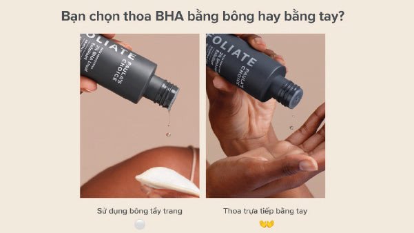 Hiệu quả của việc thoa BHA bằng bông hay bằng tay đều mang lại kết quả tốt cho da