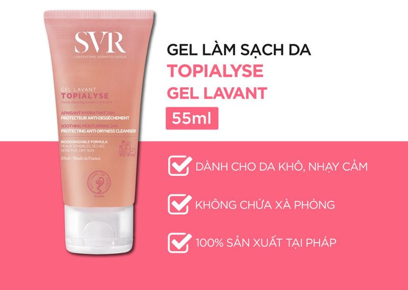 Hiệu quả làm sạch sâu và giữ ẩm của sữa rửa mặt SVR hồng trên da