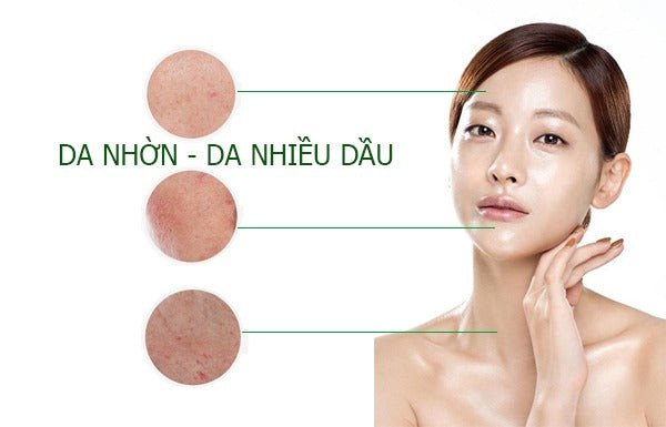 Hình ảnh nhận diện da dầu, da bóng nhờn vùng chữ T