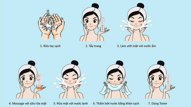 Hướng dẫn các bước rửa mặt đúng chuẩn cho làn da