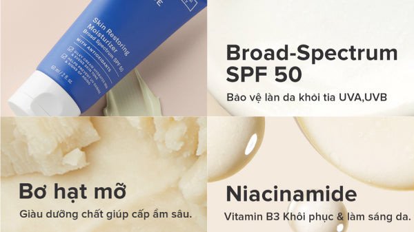 Kem chống nắng dược mỹ phẩm dưỡng ẩm cho da khô