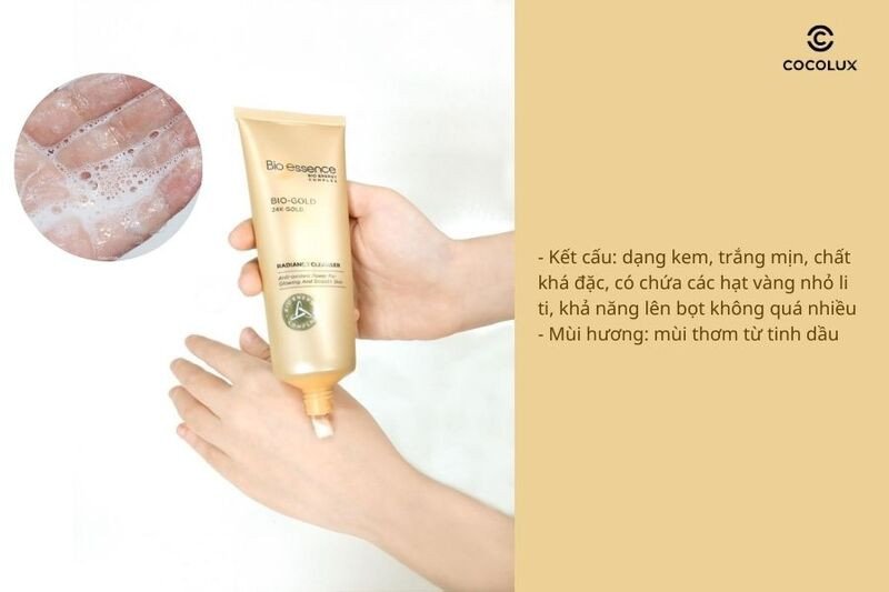 Kết cấu dạng kem và bọt của sữa rửa mặt chống lão hóa Bio-essence