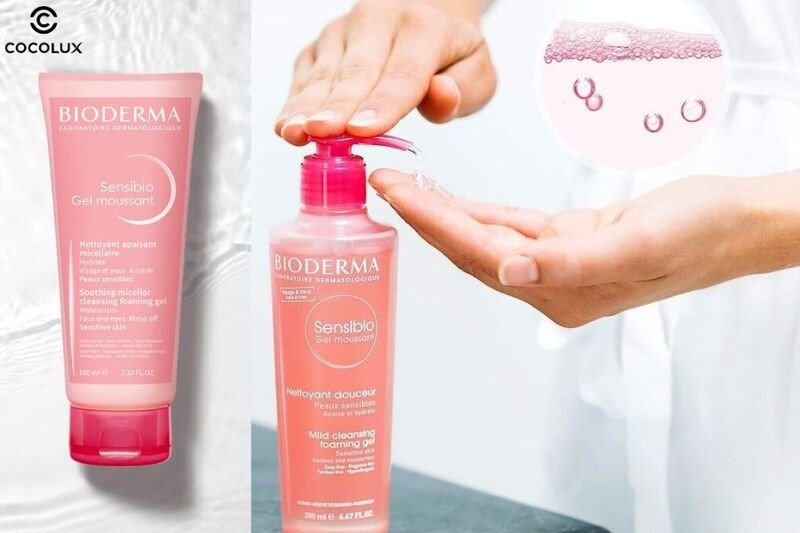 Kết cấu gel trong suốt của sữa rửa mặt Bioderma Sensibio Gel Moussant