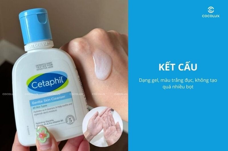 kết cấu gel trong suốt của sữa rửa mặt Cetaphil