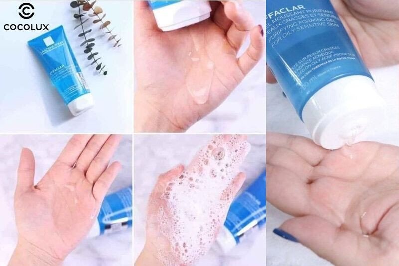 Kết cấu gel trong suốt của sữa rửa mặt La Roche Posay
