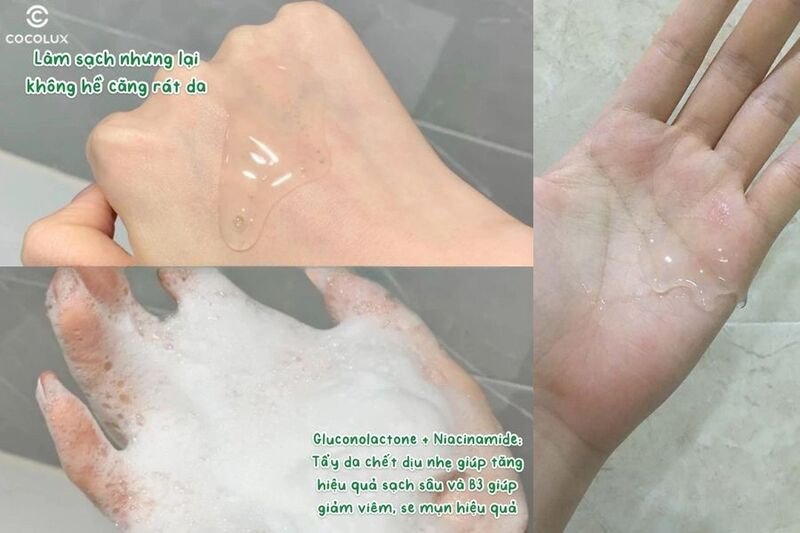 Kết cấu gel trong suốt của sữa rửa mặt SVR