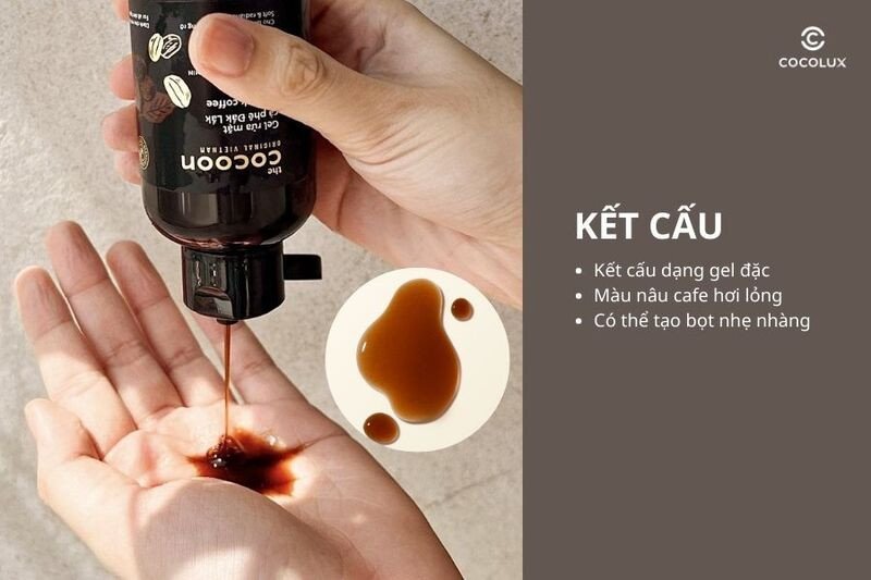 Kết cấu sữa rửa mặt cà phê Đắk Lắk