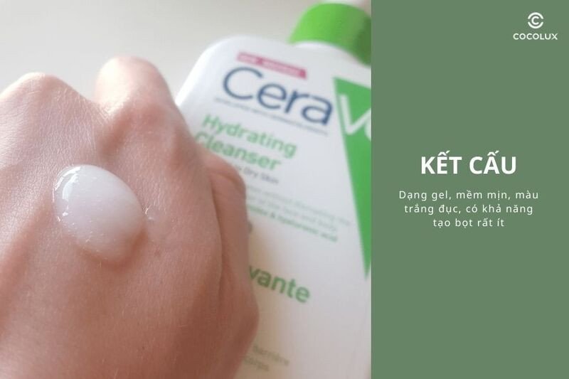 Kết cấu sữa rửa mặt Cerave Hydrating Cleanser