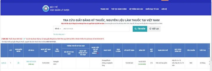 Kiểm tra số đăng ký thuốc
