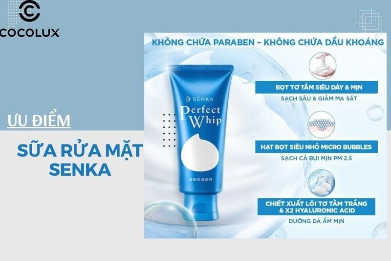 Lợi ích vượt trội của sữa rửa mặt Senka Perfect Whip