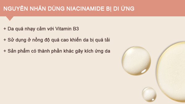 Nguyên nhân dùng Niacinamide bị dị ứng