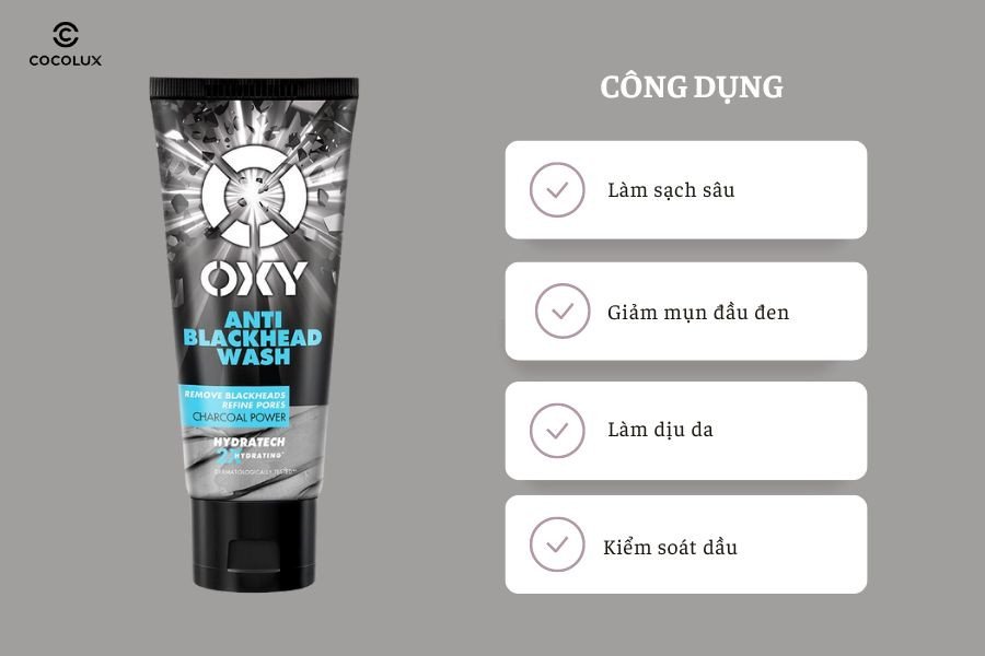 Những công dụng vượt trội của Kem Rửa Mặt OXY Giảm Mụn Đầu Đen
