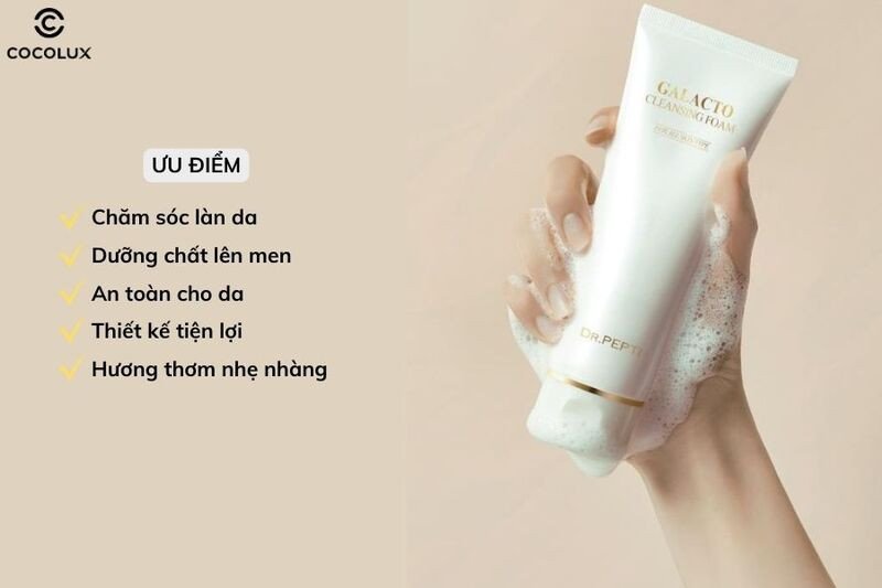 Những ưu điểm vượt trội của sữa rửa mặt Dr.Pepti+ Galacto Cleansing Foam