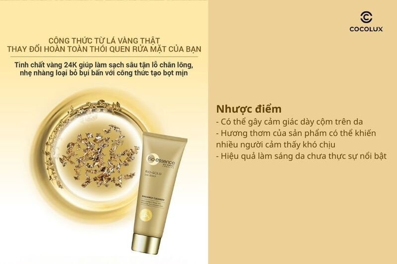 Nhược điểm cần cân nhắc khi dùng sữa rửa mặt Bio-essence Bio-Gold