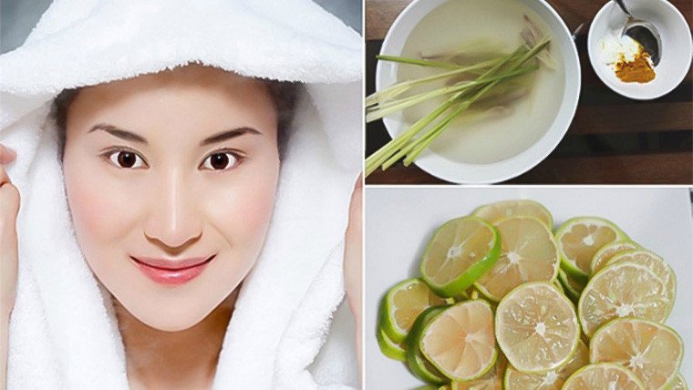 Nồi nước xông hơi mặt với sả và chanh tự nhiên