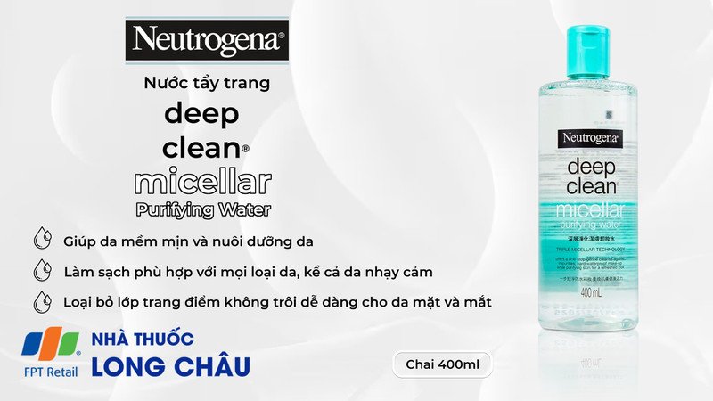 Nước tẩy trang Neutrogena với công nghệ Micellar tiên tiến cho da sạch sâu
