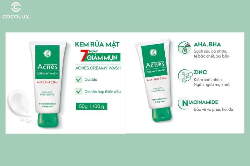 Sữa rửa mặt Acnes ngăn ngừa mụn chuyên biệt cho da mụn