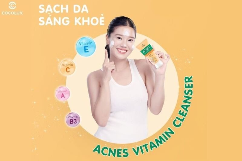 Sữa rửa mặt Acnes Vitamin làm sáng da và mờ sẹo thâm hiệu quả