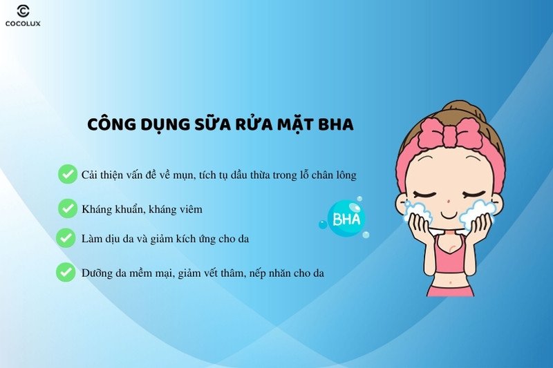 Sữa rửa mặt BHA mang lại nhiều công dụng tuyệt vời cho làn da dầu mụn