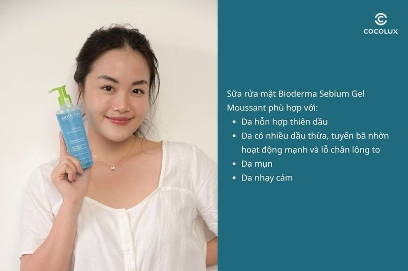 Sữa rửa mặt Bioderma Sebium Gel Moussant giúp thanh lọc làn da dầu mụn