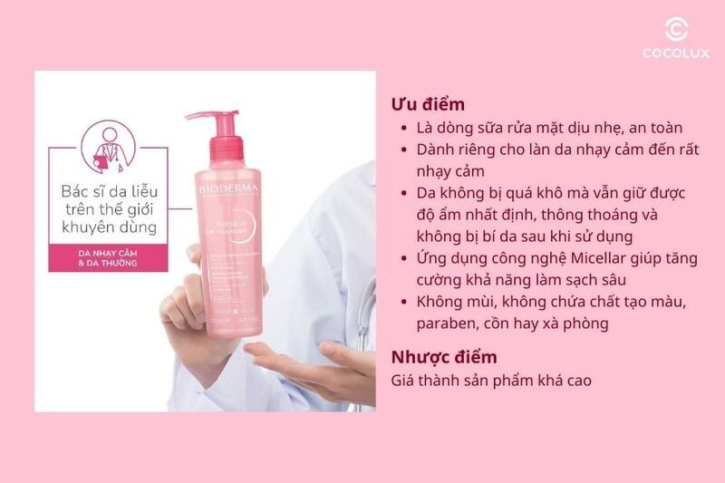 Sữa rửa mặt Bioderma Sensibio Gel Moussant được khuyên dùng bởi chuyên gia da liễu