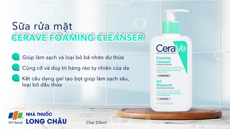 Sữa rửa mặt Cerave giúp da dầu sạch khỏe