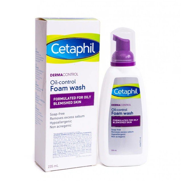 Sữa rửa mặt Cetaphil DermaControl Oil-Control Foam Wash chuyên biệt cho da dầu mụn