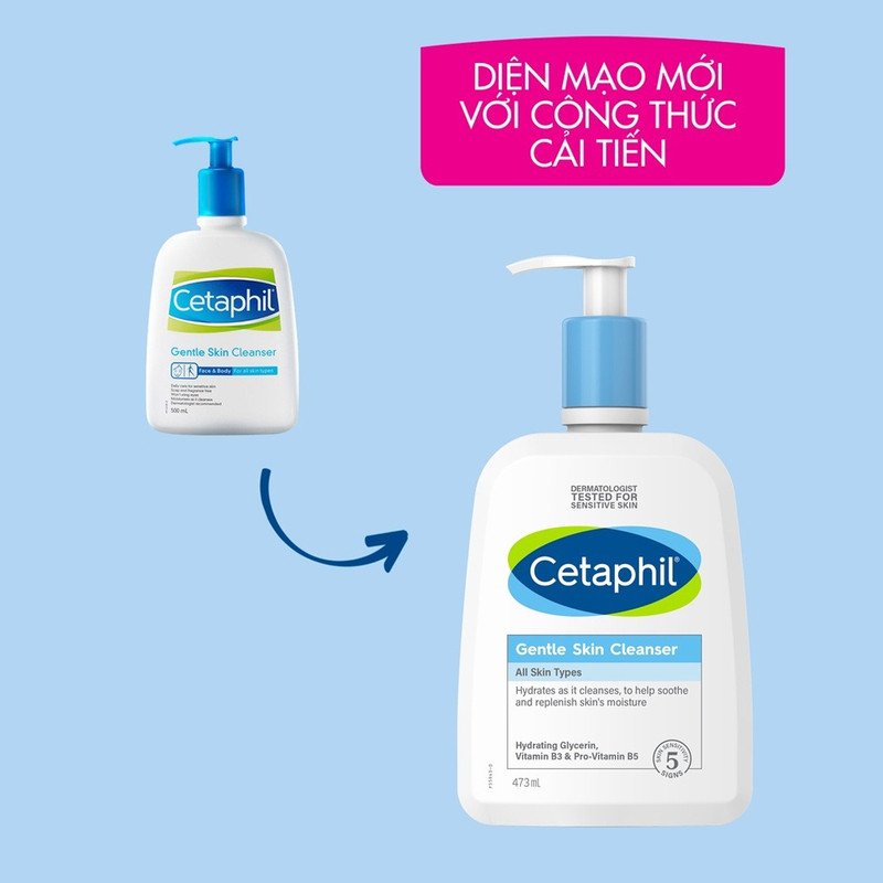 Sữa rửa mặt Cetaphil Dịu Nhẹ phiên bản mới với công thức cải tiến