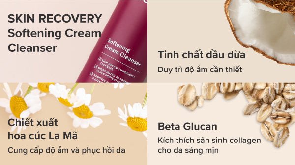 Sữa rửa mặt dạng kem dưỡng ẩm cho da khô sạm và lão hóa