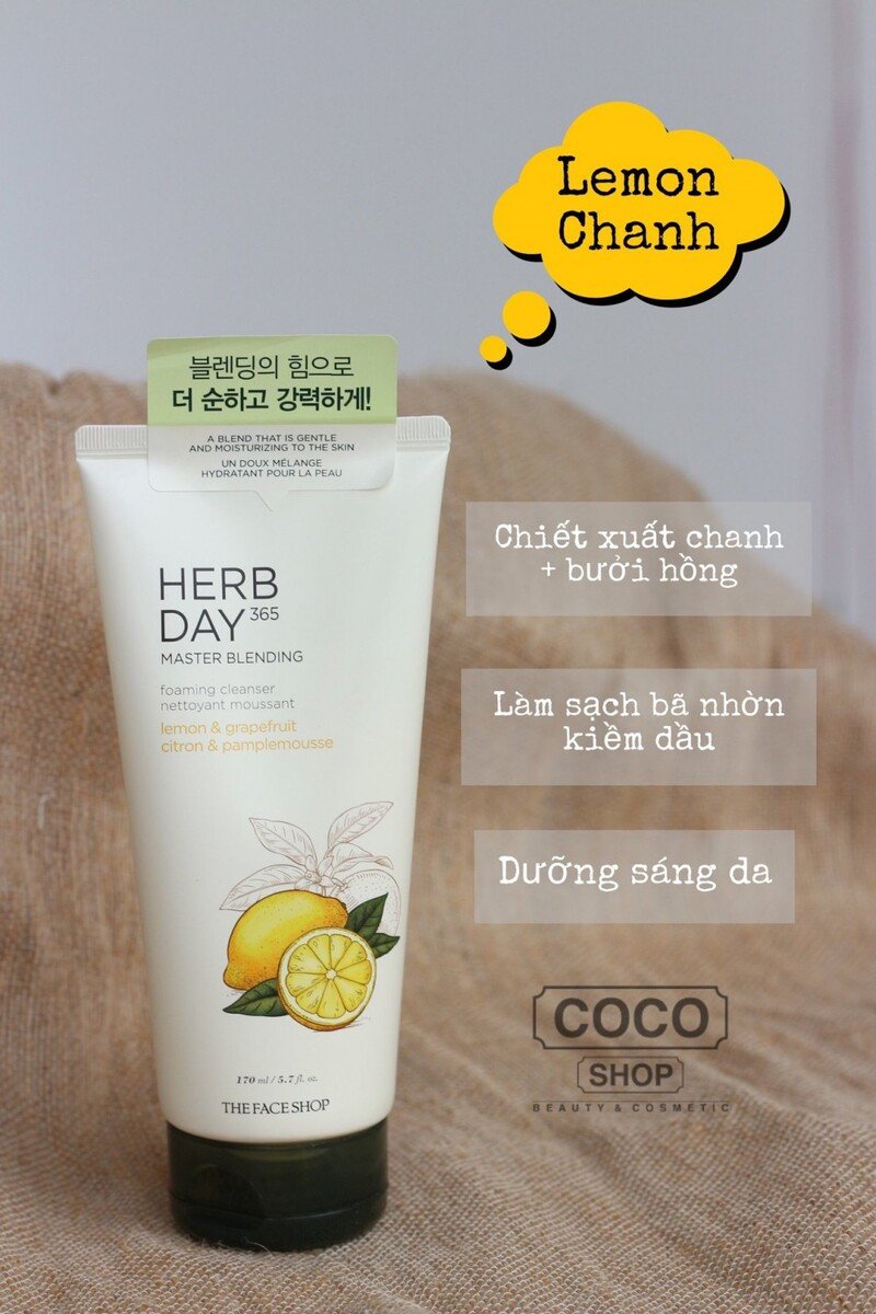 Sữa rửa mặt Herb Day 365 chanh kiềm dầu hiệu quả